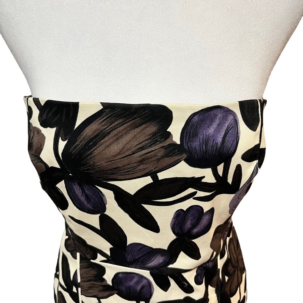 Banana Republic Floral Strapless Mini Dress Size 10 - Picture 2 of 10